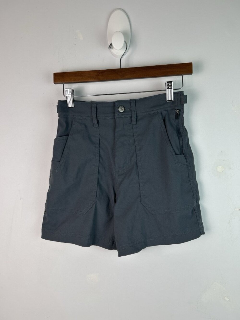 Prana Halle Short II Womens 0 Grey 5” Inseam Standard Fit High Rise